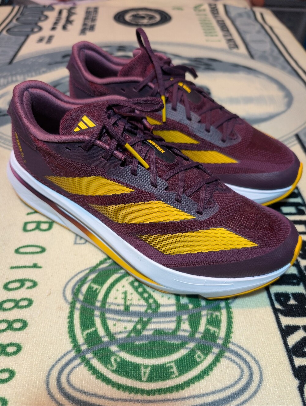 Adidas Adizero SL2 Burgundy Arizona State University Sun Devils Men's Size 10.5